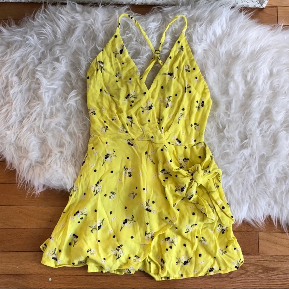 Free People Yellow Floral Romper